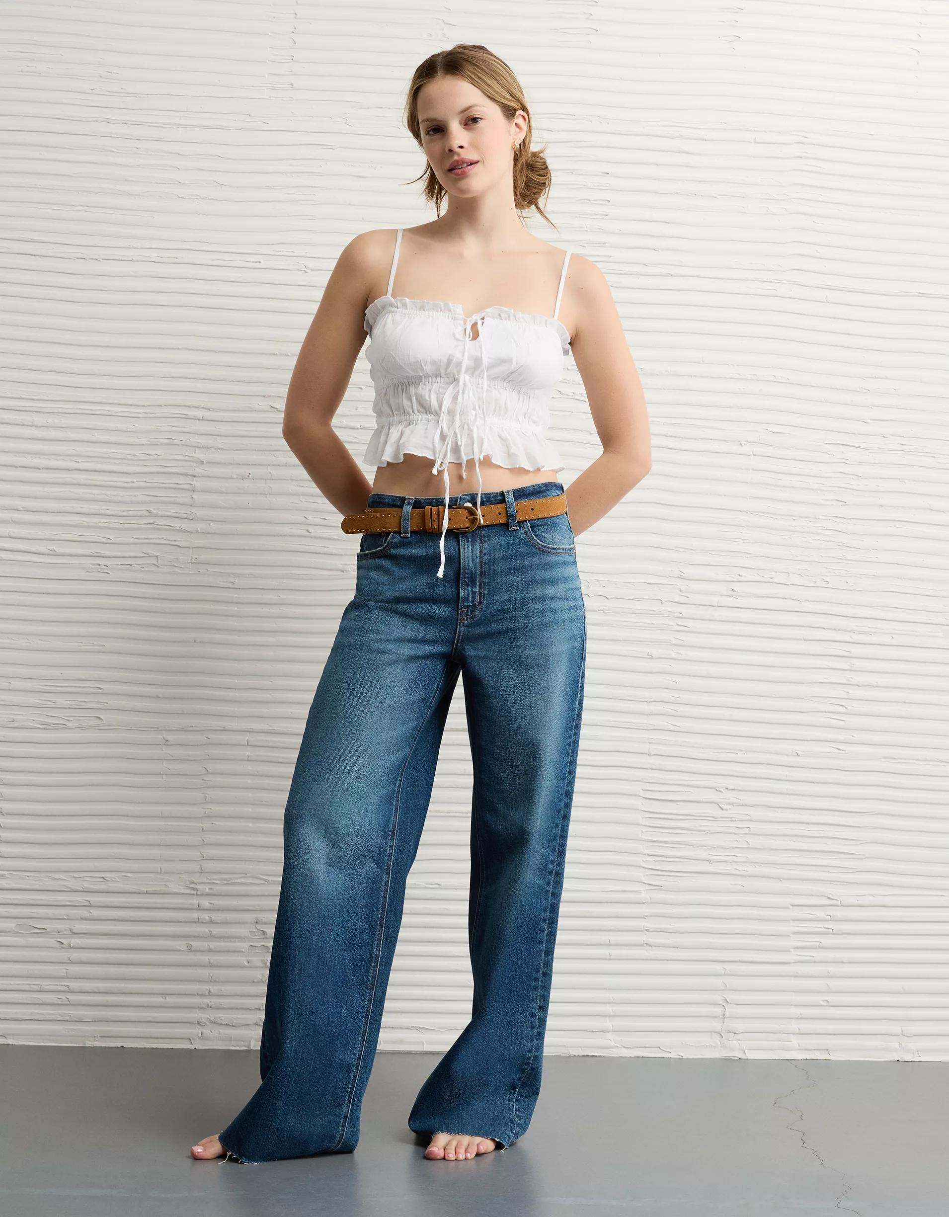 AE Tiered Ruched Tank Top Product Image