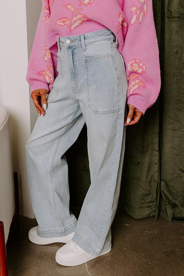 Just USA Donna High Waist Cargo Pants In Light Wash Product Image