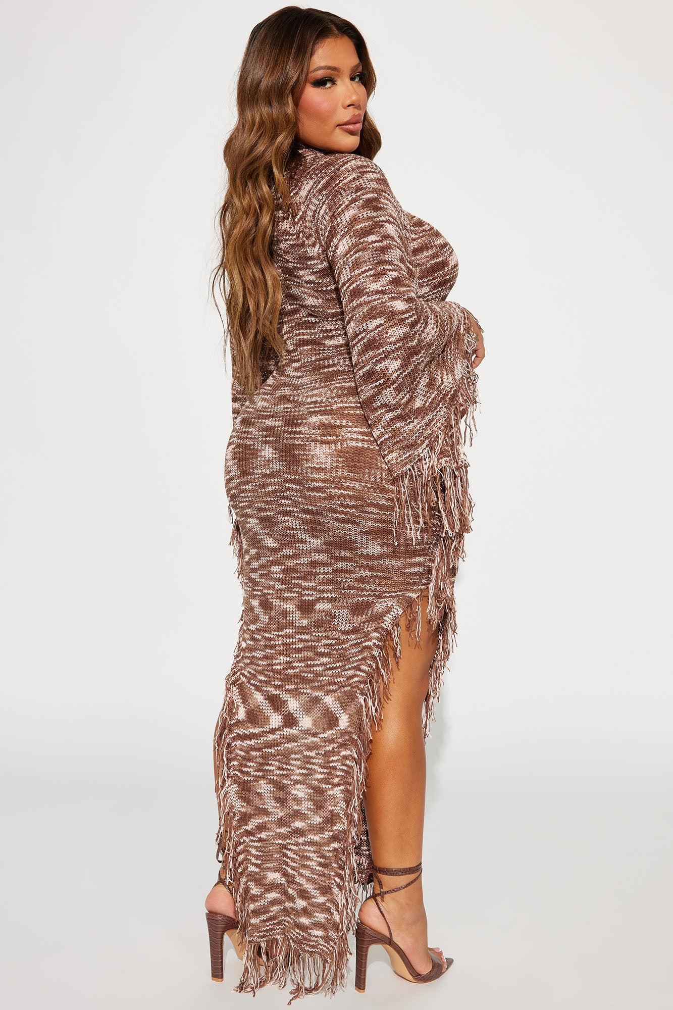 Danica Sweater Maxi Dress - Brown/combo Female Product Image