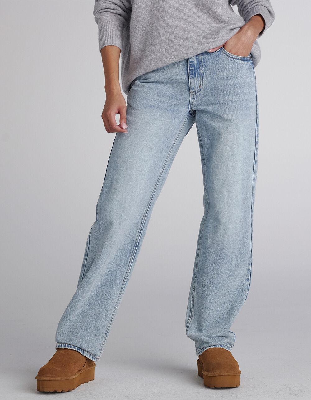 RSQ Womens Low Rise Loose Straight Jeans - MEDIUM WASH Product Image