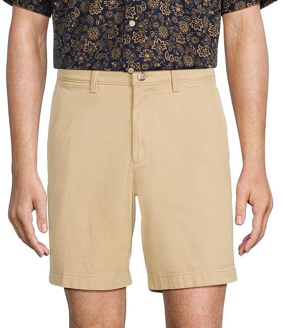 Roundtree & Yorke The Cloud Collection 8#double; Flat-Front Tech Pocket Washed Chino Shorts Product Image