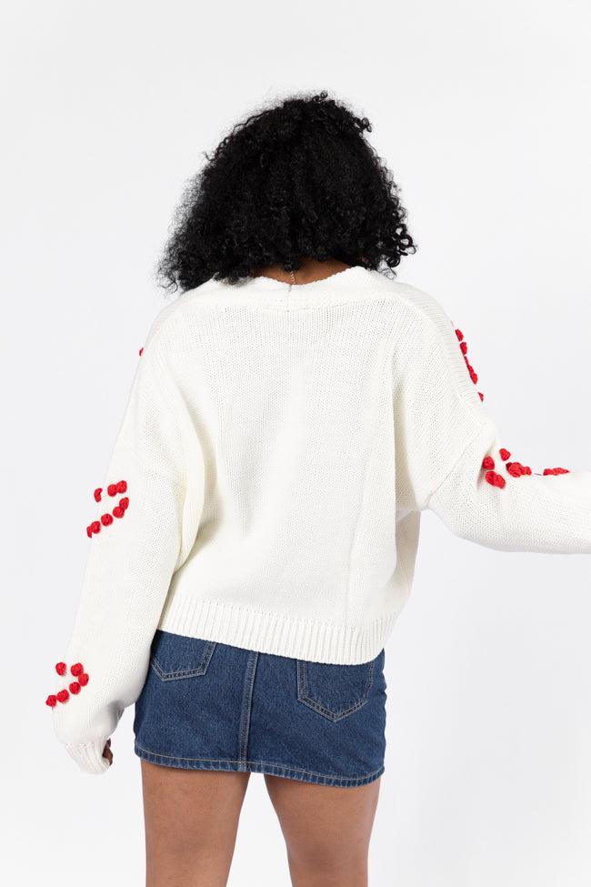 Better Together Ivory Heart Embroidered Cardigan FINAL SALE Product Image