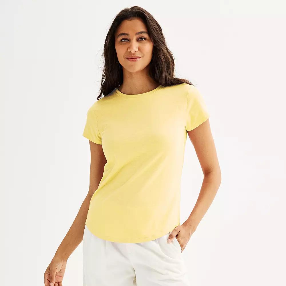 Women's Sonoma Goods For Life® Short-Sleeve Crew Tee, Size: XL, Lovely Yellow Product Image