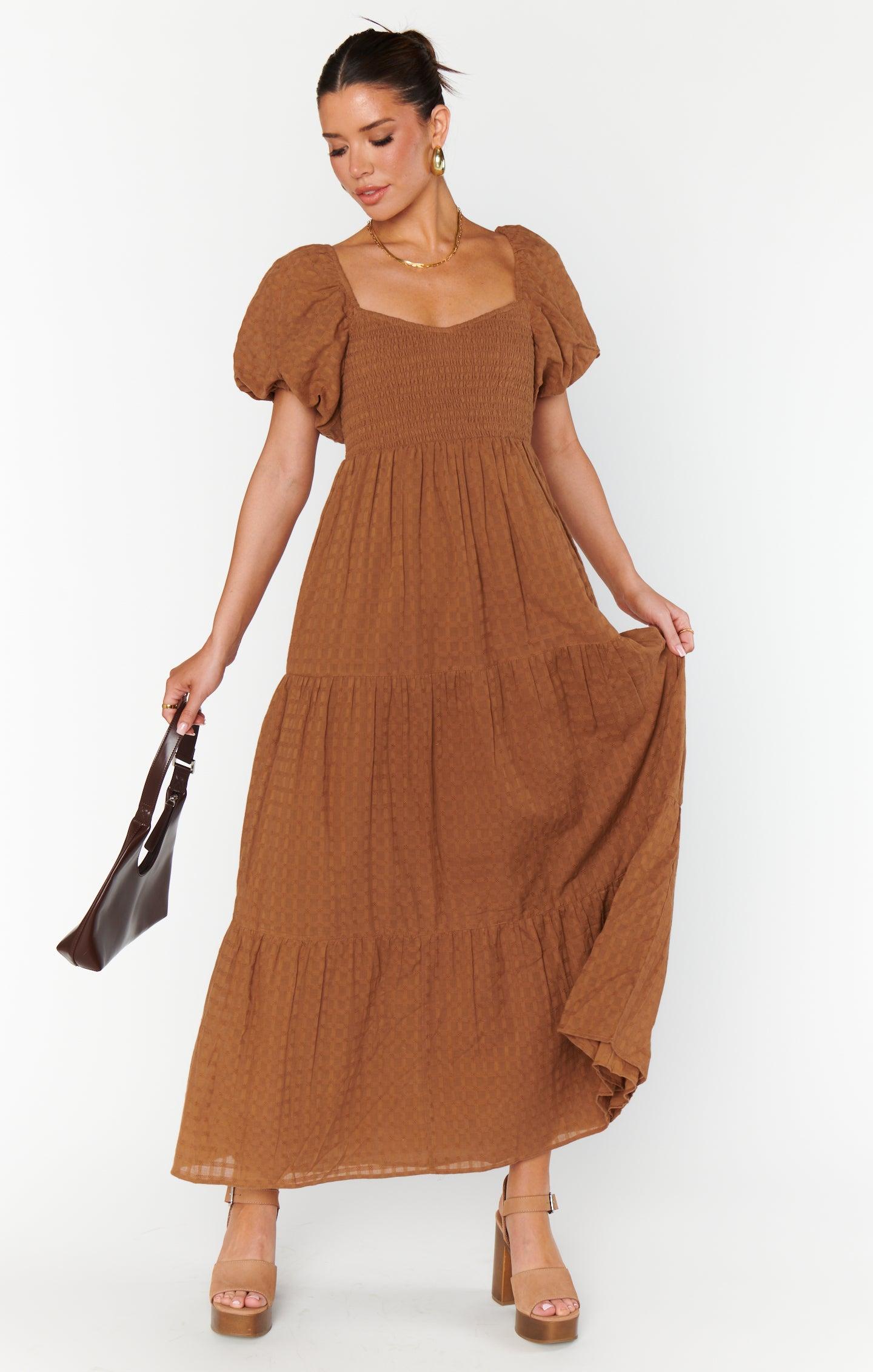 Joanna Maxi Dress ~ Brown Product Image