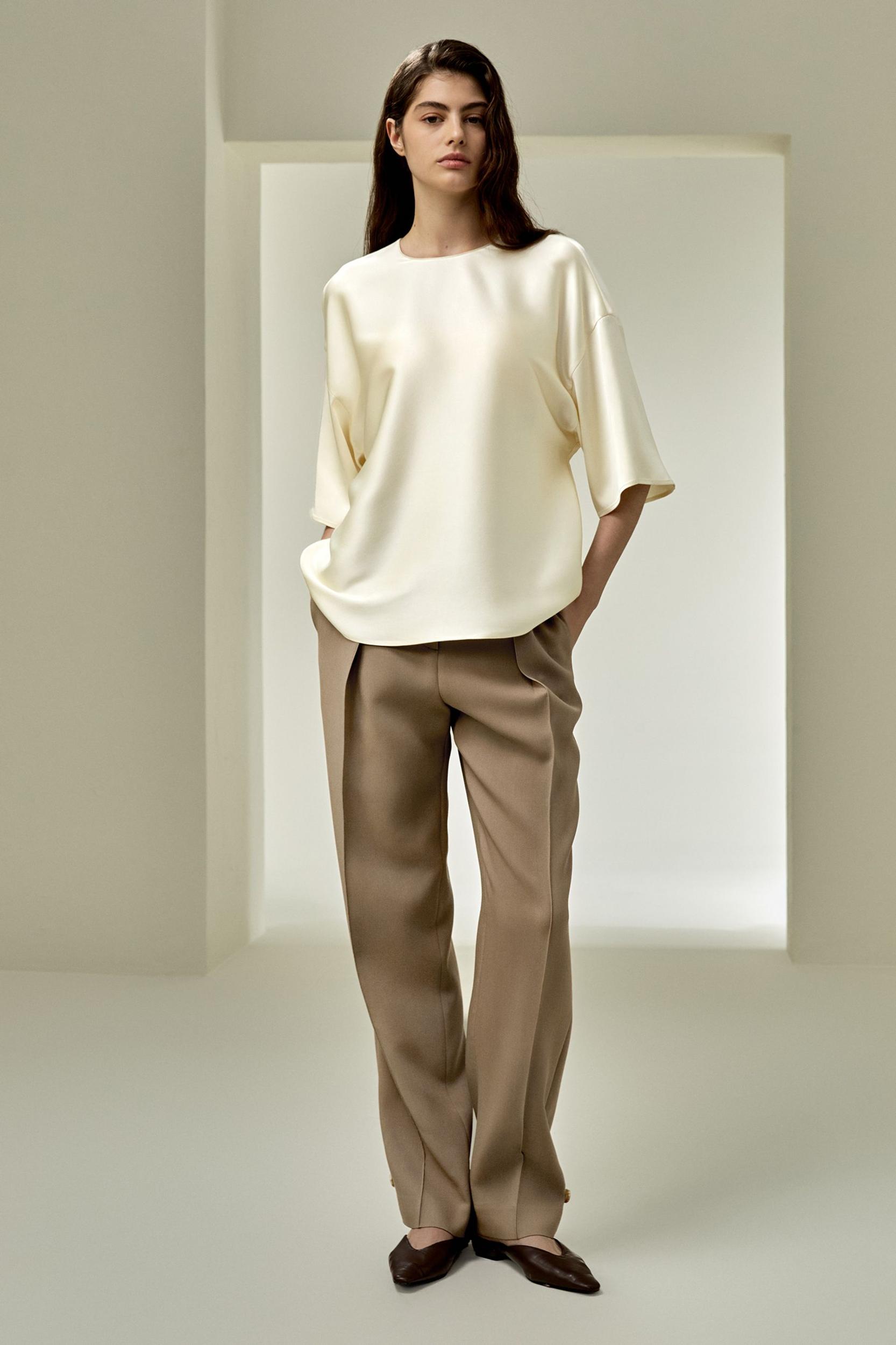 Relaxed Silk Crewneck Blouse Product Image
