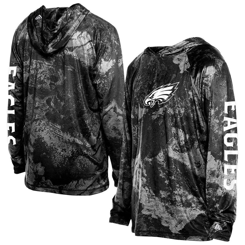 Men's New Era  Black Philadelphia Eagles RealTree Xtreme Camo Raglan Long Sleeve Hooded Top, Size: Small Product Image