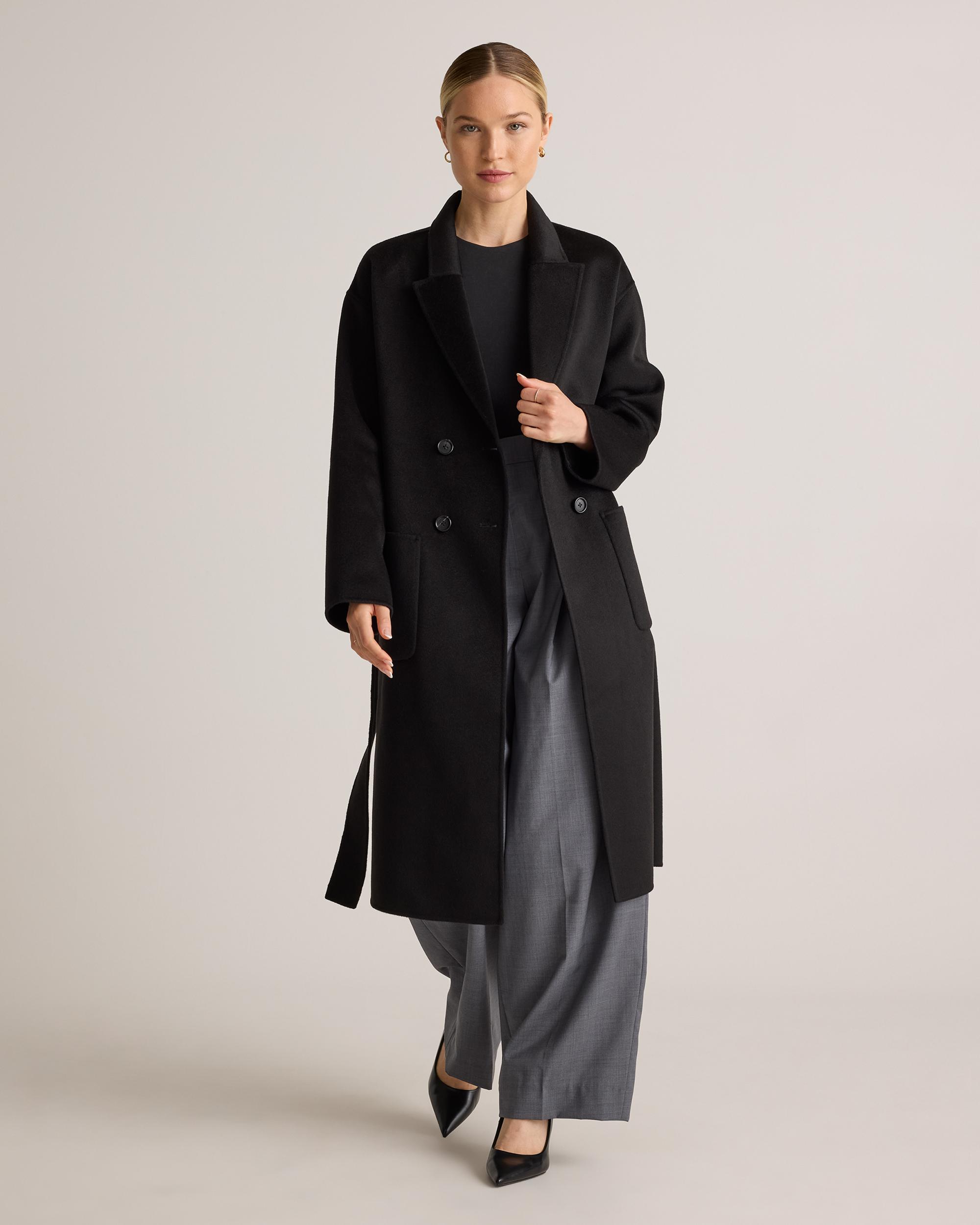 Quince | Women's 100% Mongolian Cashmere Double-Faced Double-Breasted Wrap Coat Product Image
