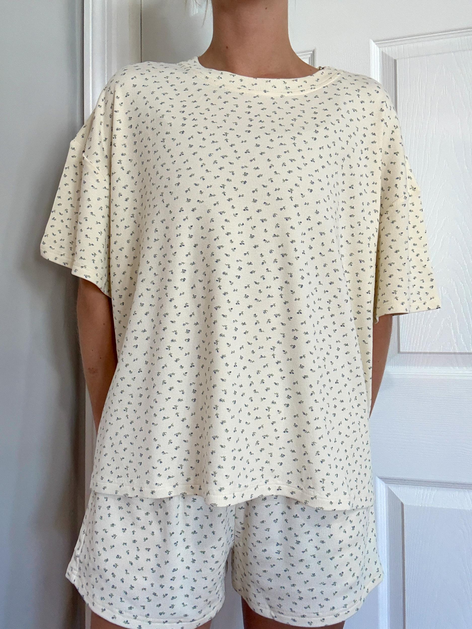 Pale Floral Pajama Shorts Product Image