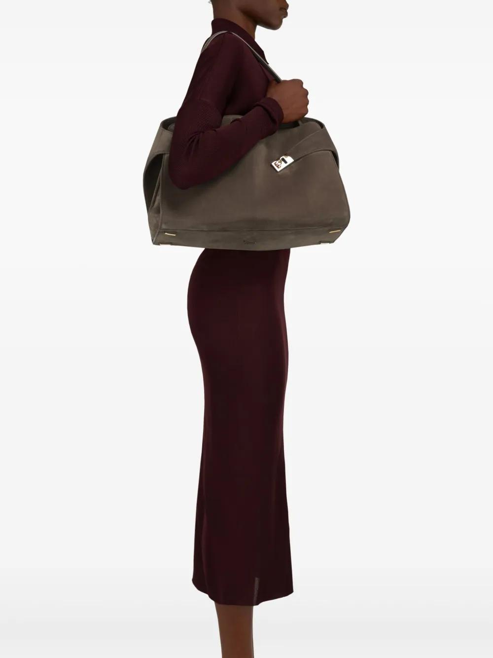 Hug structured suede tote bag Product Image