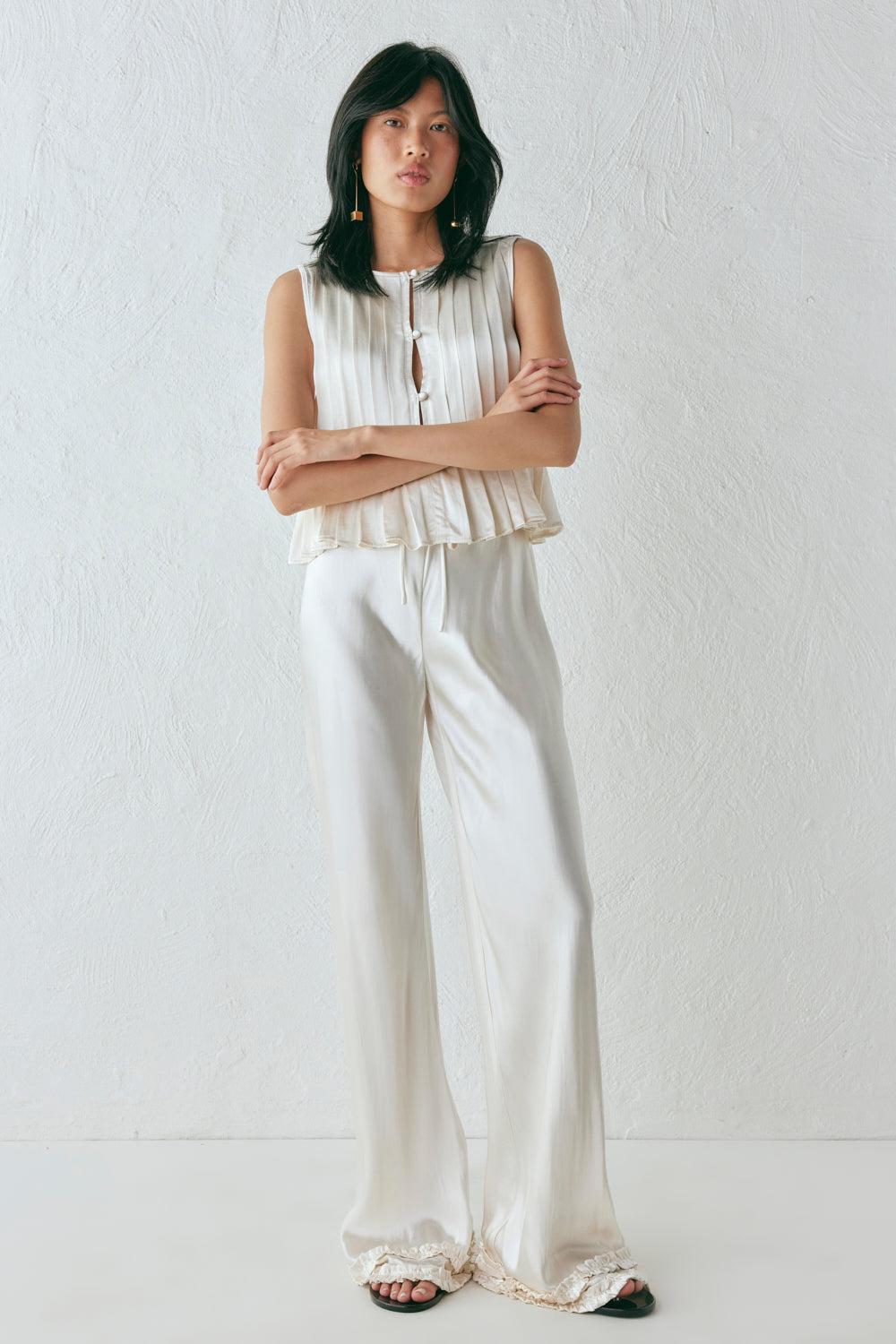 Eva Satin Top Cream Product Image