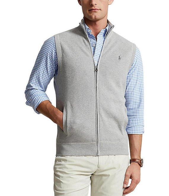 Polo Ralph Lauren Mesh-Knit Full-Zip Sweater Vest Product Image