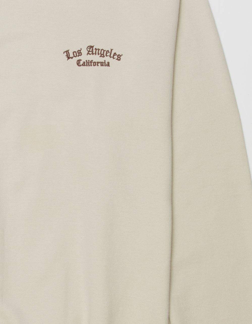 RIOT SOCIETY Los Angeles Embroidered Mens Crewneck Sweatshirt - SAND Product Image