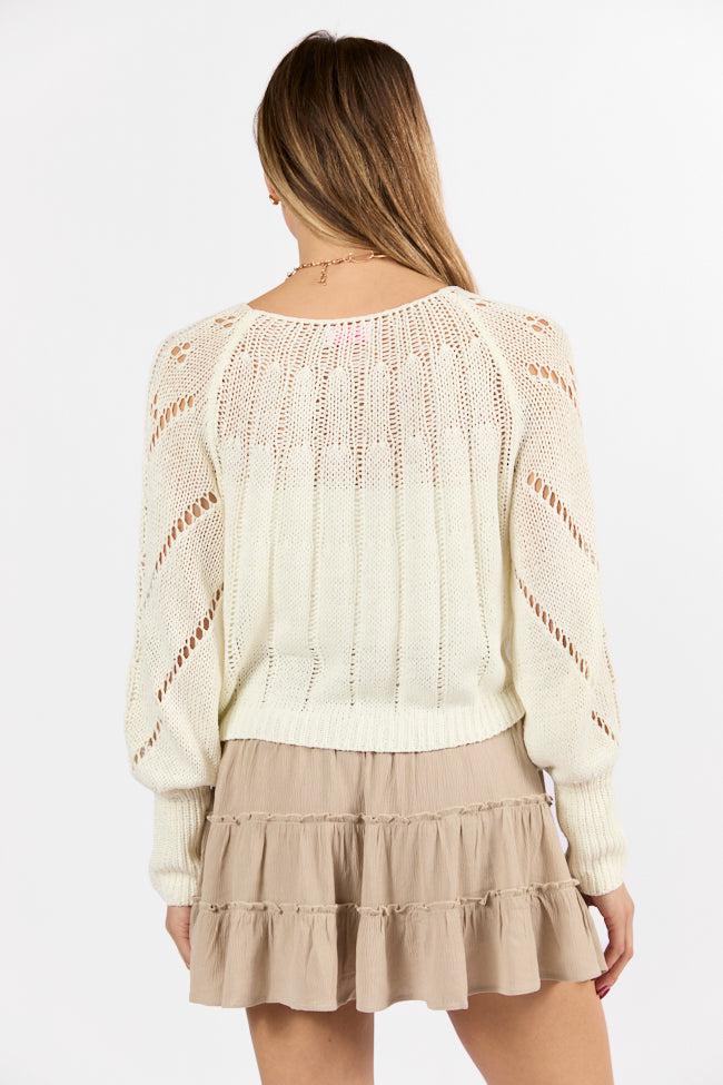 I'm Just Me Ivory Cable Knit Lightweight Sweater FINAL SALE Product Image