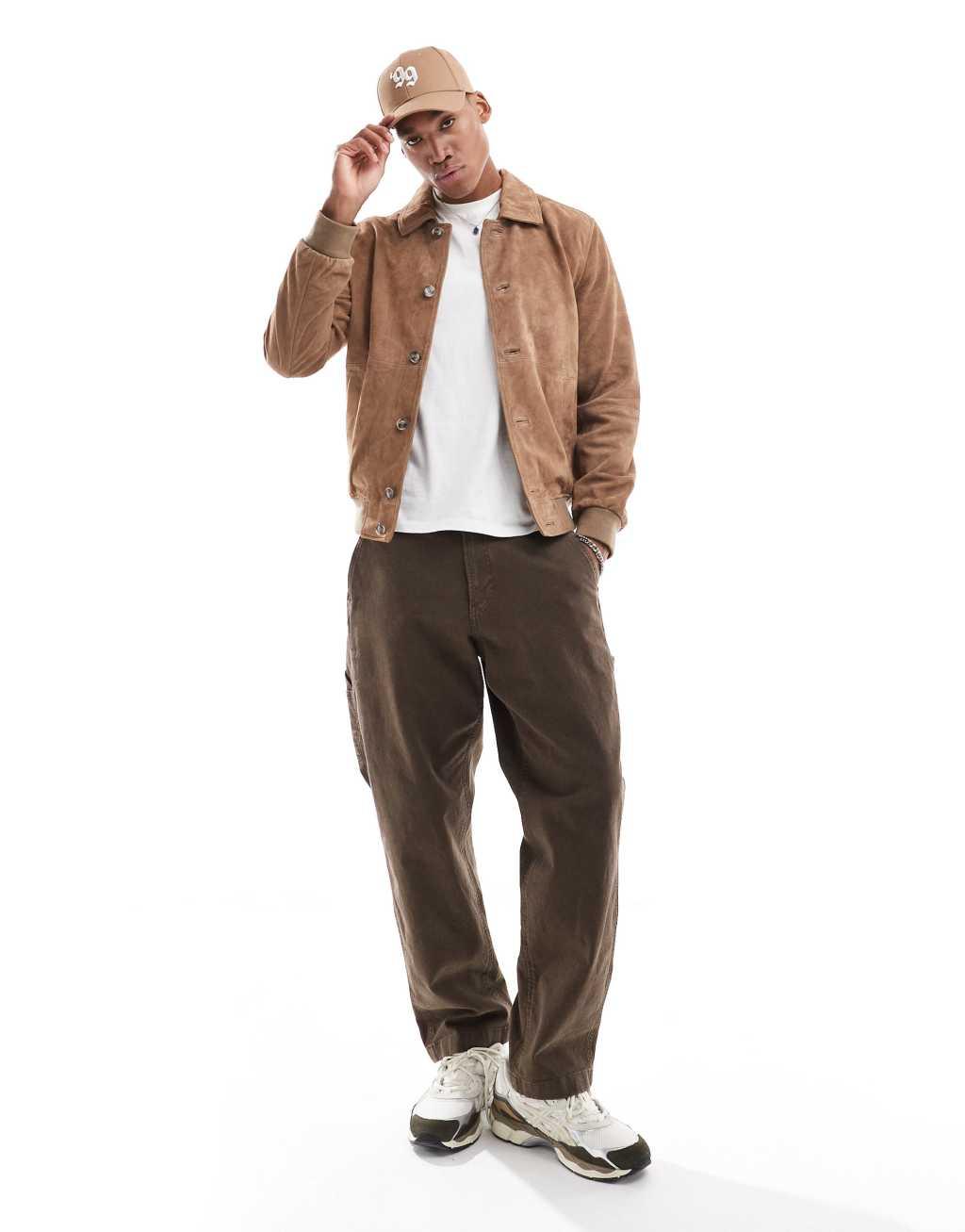 Scalpers jokul suede jacket in taupe  Product Image