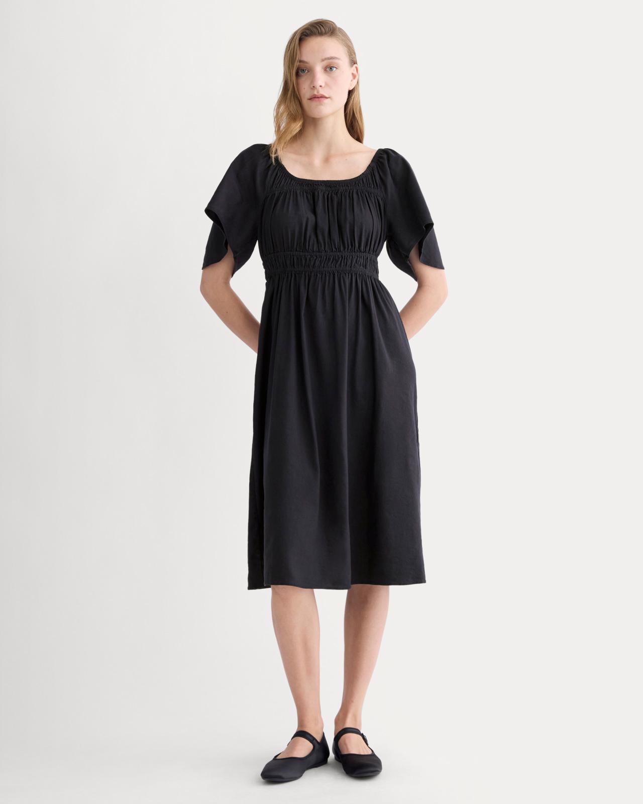 Womens Flutter-Sleeve Dress in Stretch Linen by Everlane Product Image