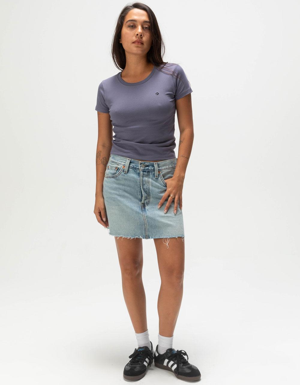 CONVERSE Cropped Womens Tee - VIOLET Product Image