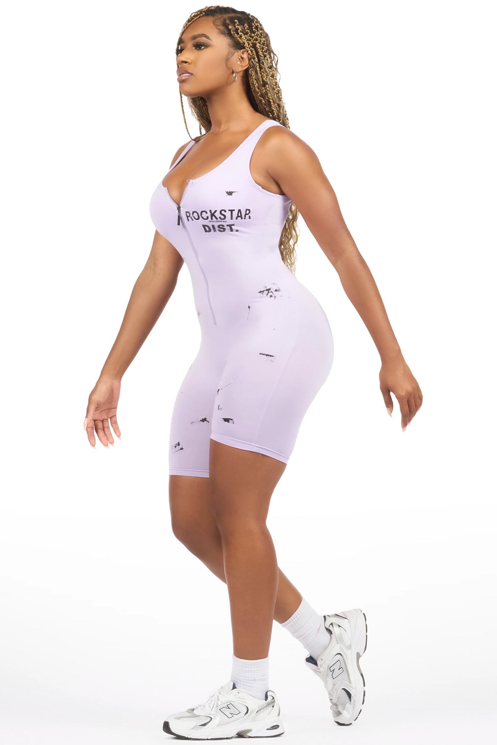 Jimeyah Lavender Painted Romper Female Product Image