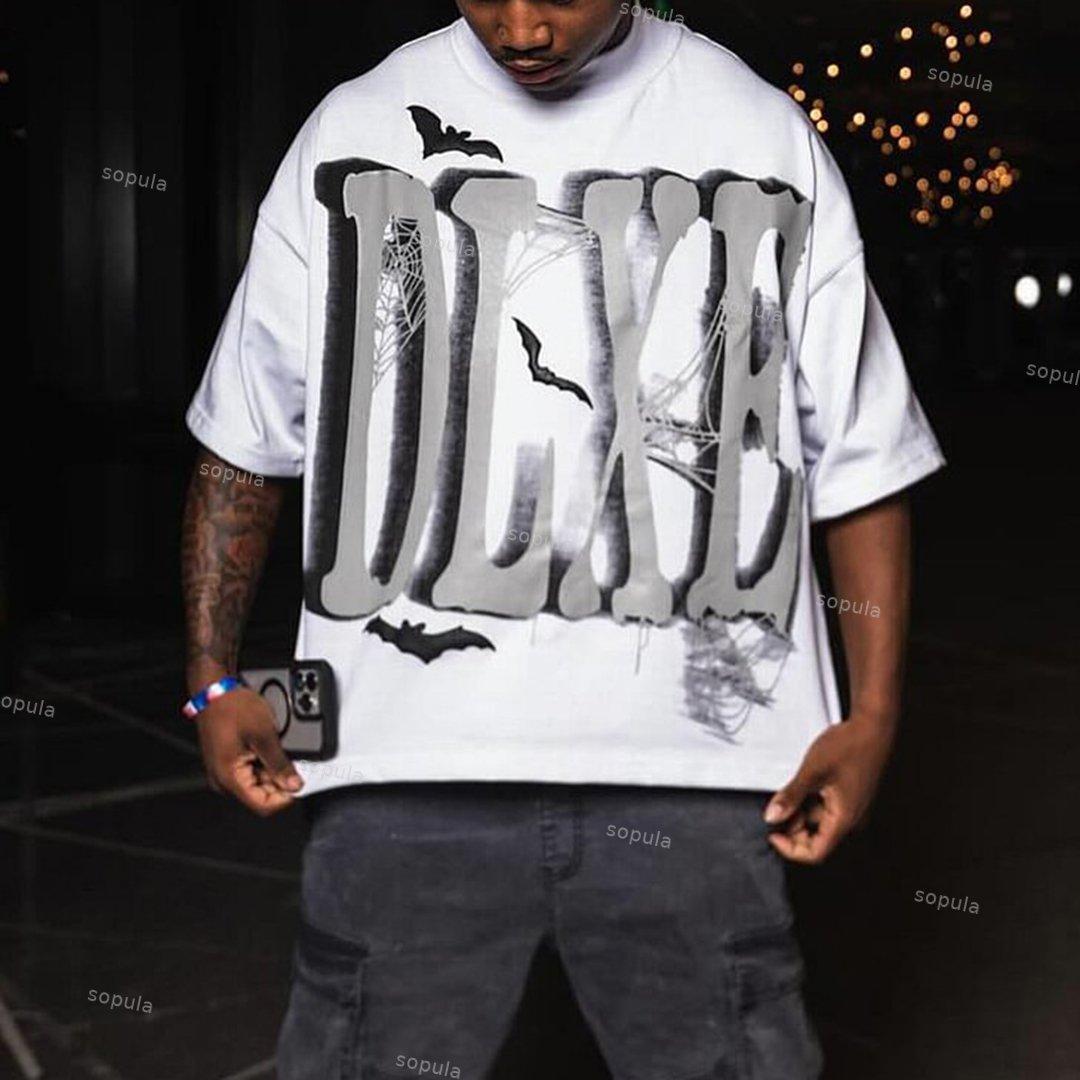 Vintage Dlxe Bat Graphic Casual Street T-Shirt Product Image