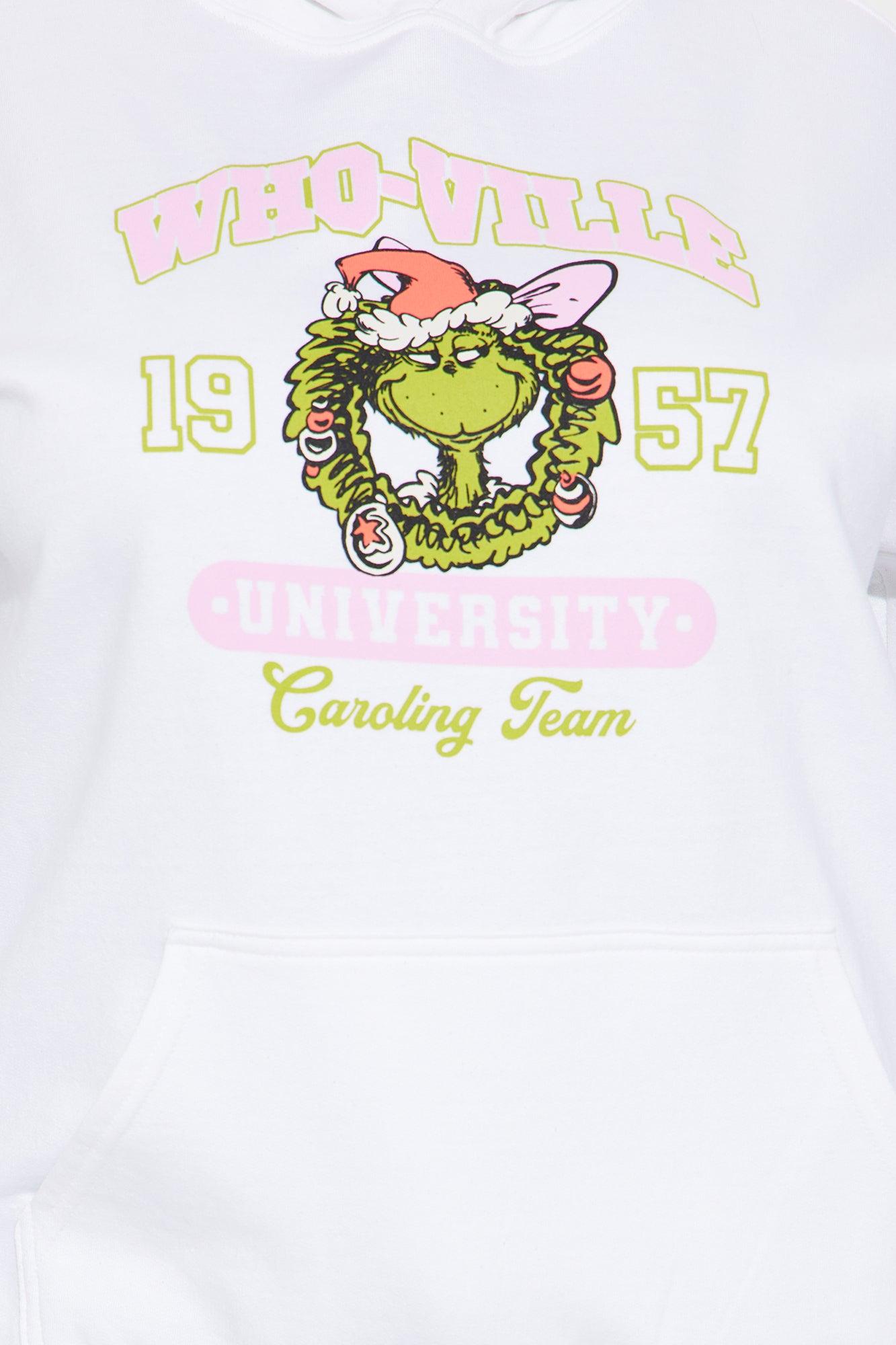 The Grinch Whoville University Fleece Hoodie - White Female Product Image