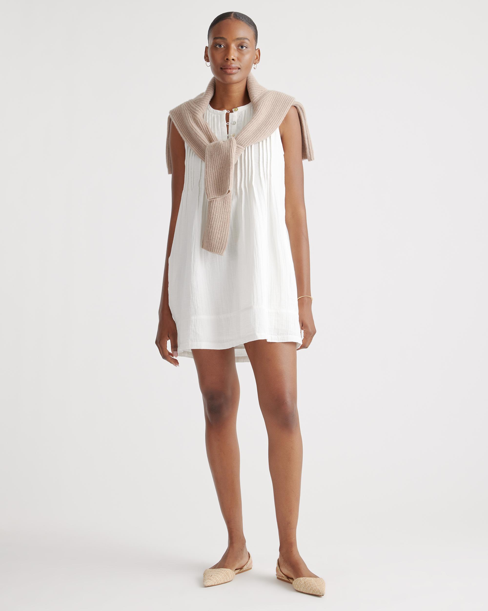 Quince | Women's Gauze Sleeveless Swing Dress Size XS, Organic Cotton Product Image