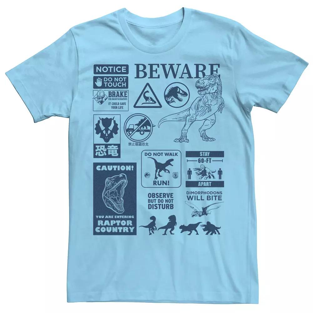 Men's Jurassic World Dominion Dinosaur Warning Tee,  Product Image