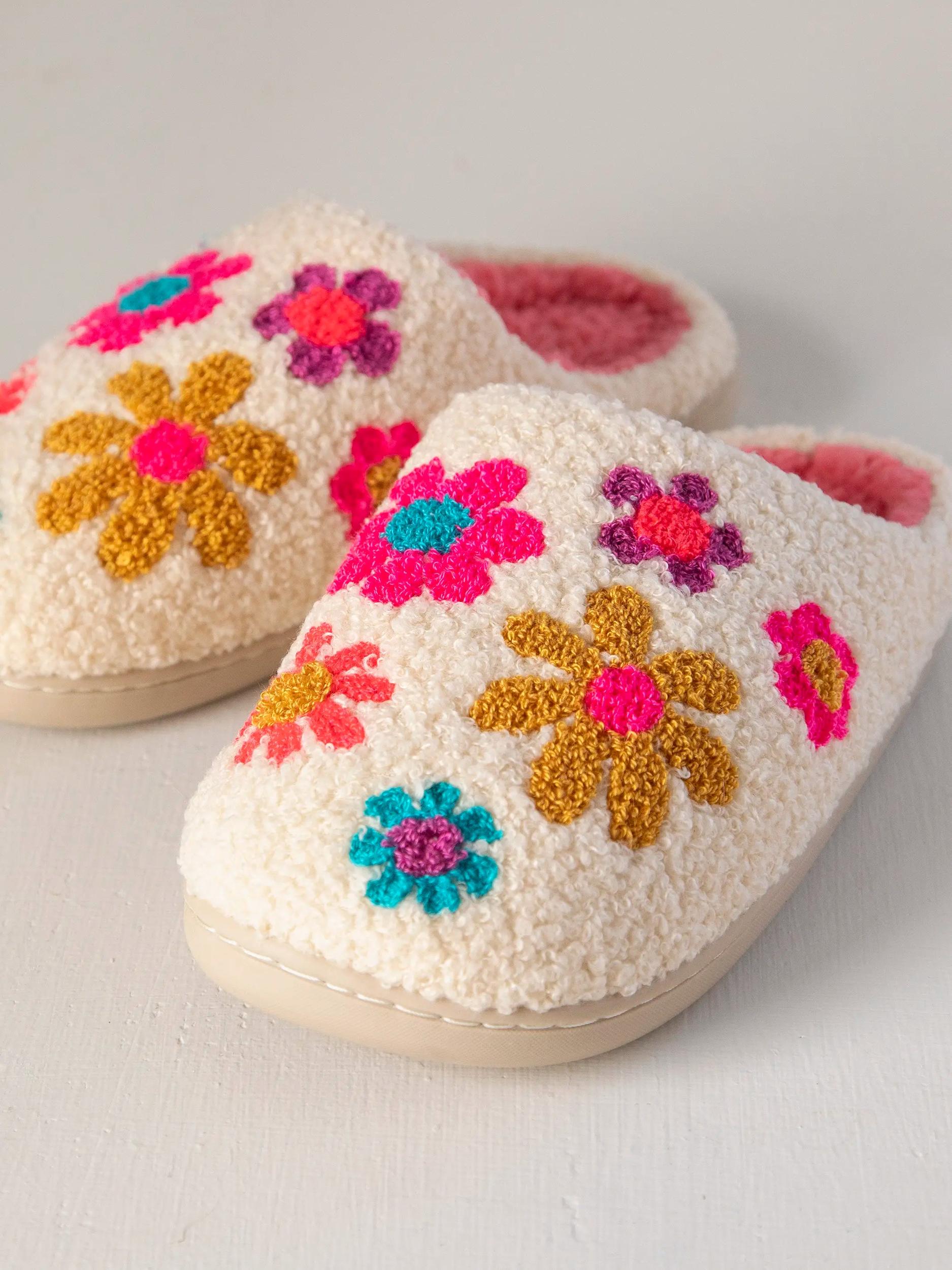 Embroidered Sherpa Slippers - Dogs Product Image