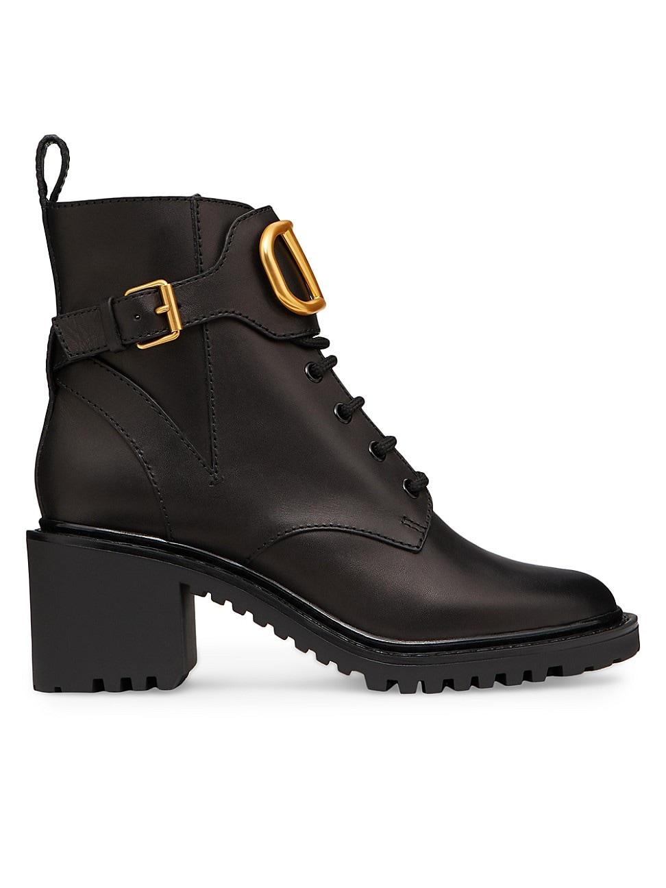 Womens VLogo Signature Calfskin 70MM Combat Boots Product Image