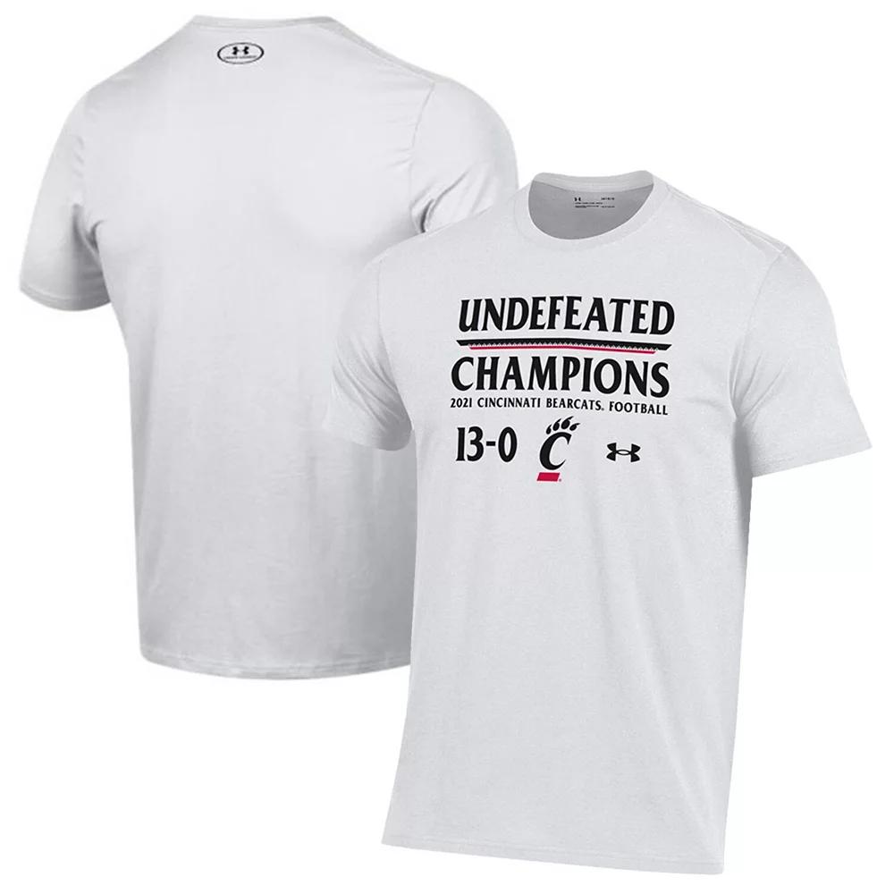 Men's Under Armour White Cincinnati Bearcats 2021 AAC Football Conference Champions Undefeated T-Shirt, Size: Small Product Image