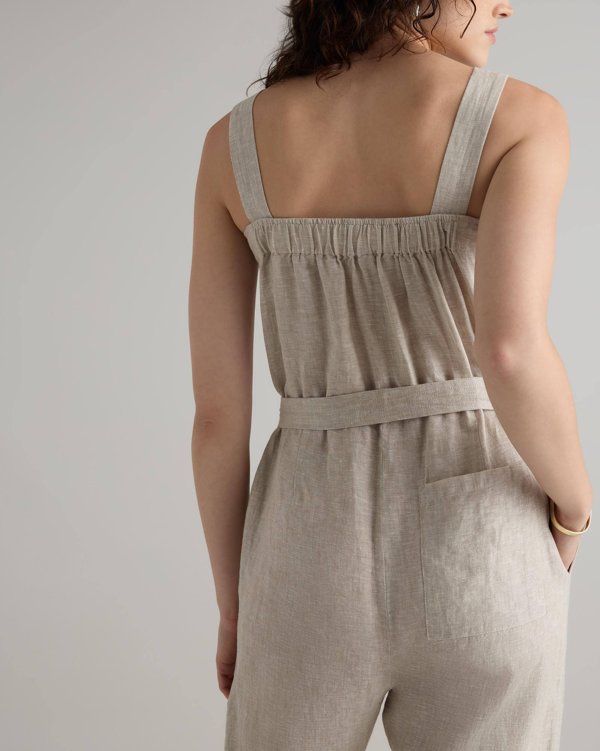 Quince | Women's 100% European Linen Square Neck Jumpsuit Product Image