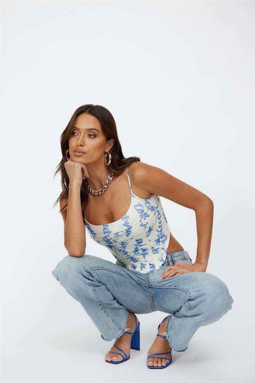 C/MEO Slow Burn Corset Top Blue Product Image