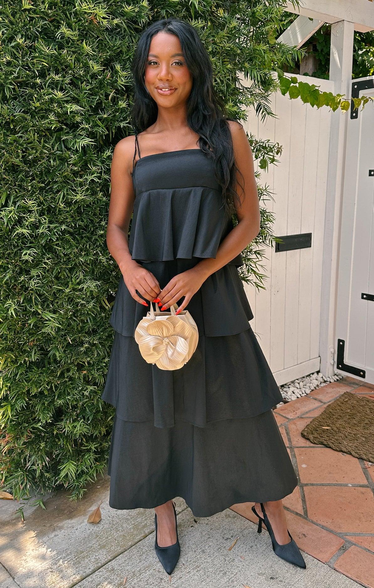 Meet Cute Dress ~ Black Taffeta Product Image