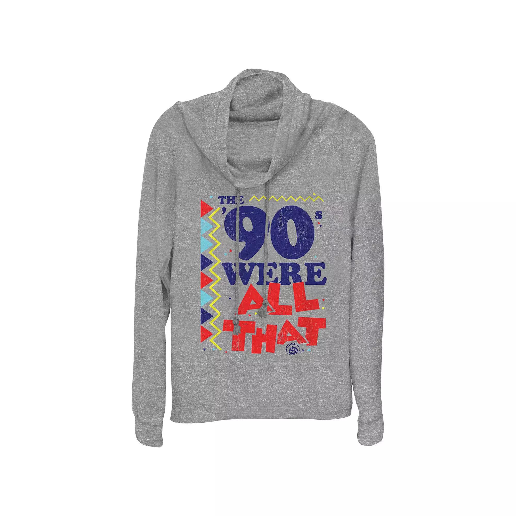 Women's Nickelodeon The 90s Were All That Cowlneck Graphic Lightweight Long Sleeve,  Product Image