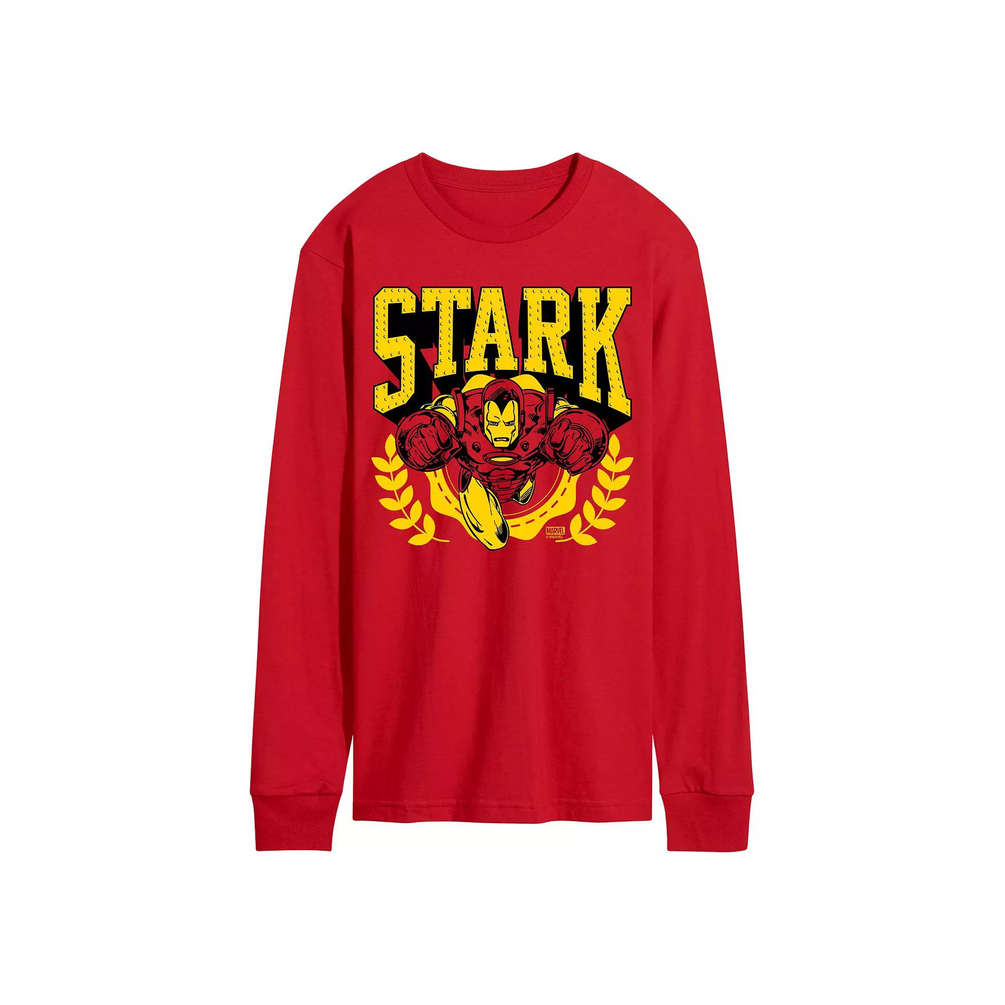 Men's Marvel Iron Man Stark Collegiate Long Sleeve Graphic Tee,  Product Image