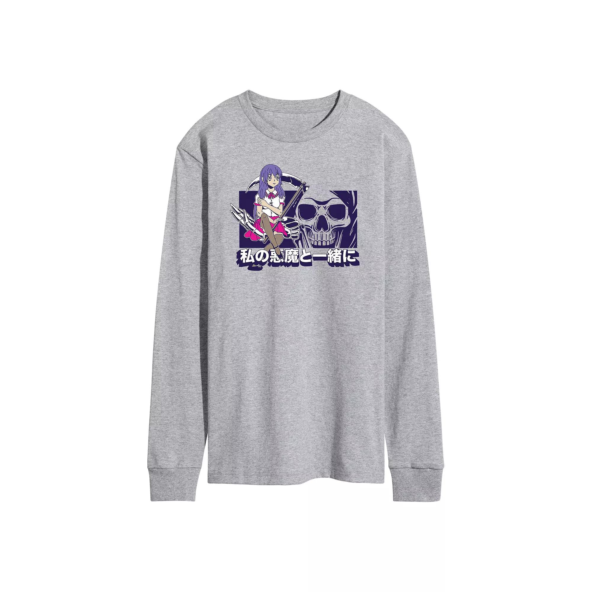Men's Anime Down With My Demons Long Sleeve Tee,  Product Image