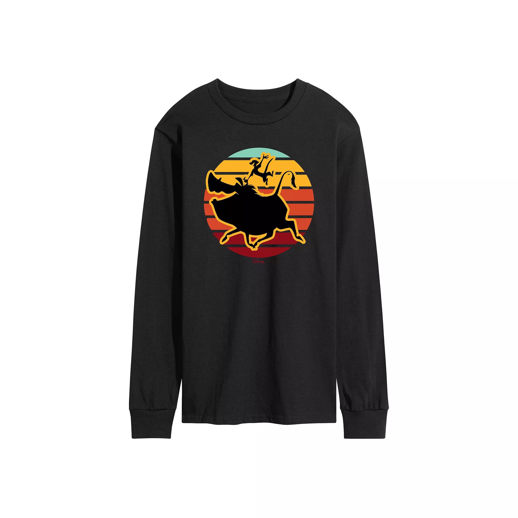 Disney's Lion King Timon & Pumba Men's Long Sleeve Graphic Tee,  Product Image