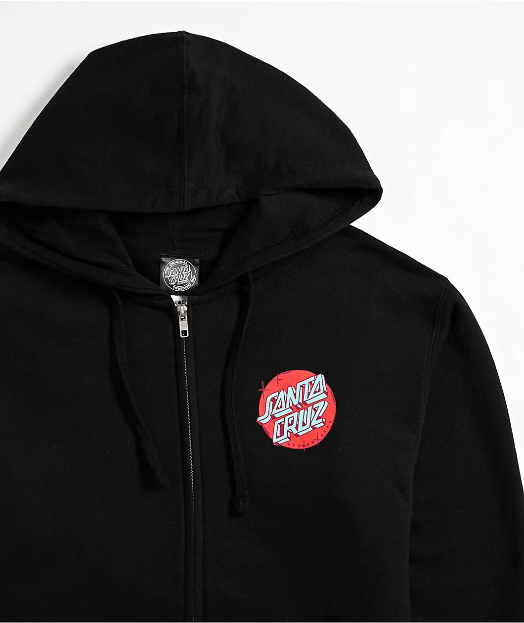 Santa Cruz Scrawl Dot Black Zip Hoodie Product Image