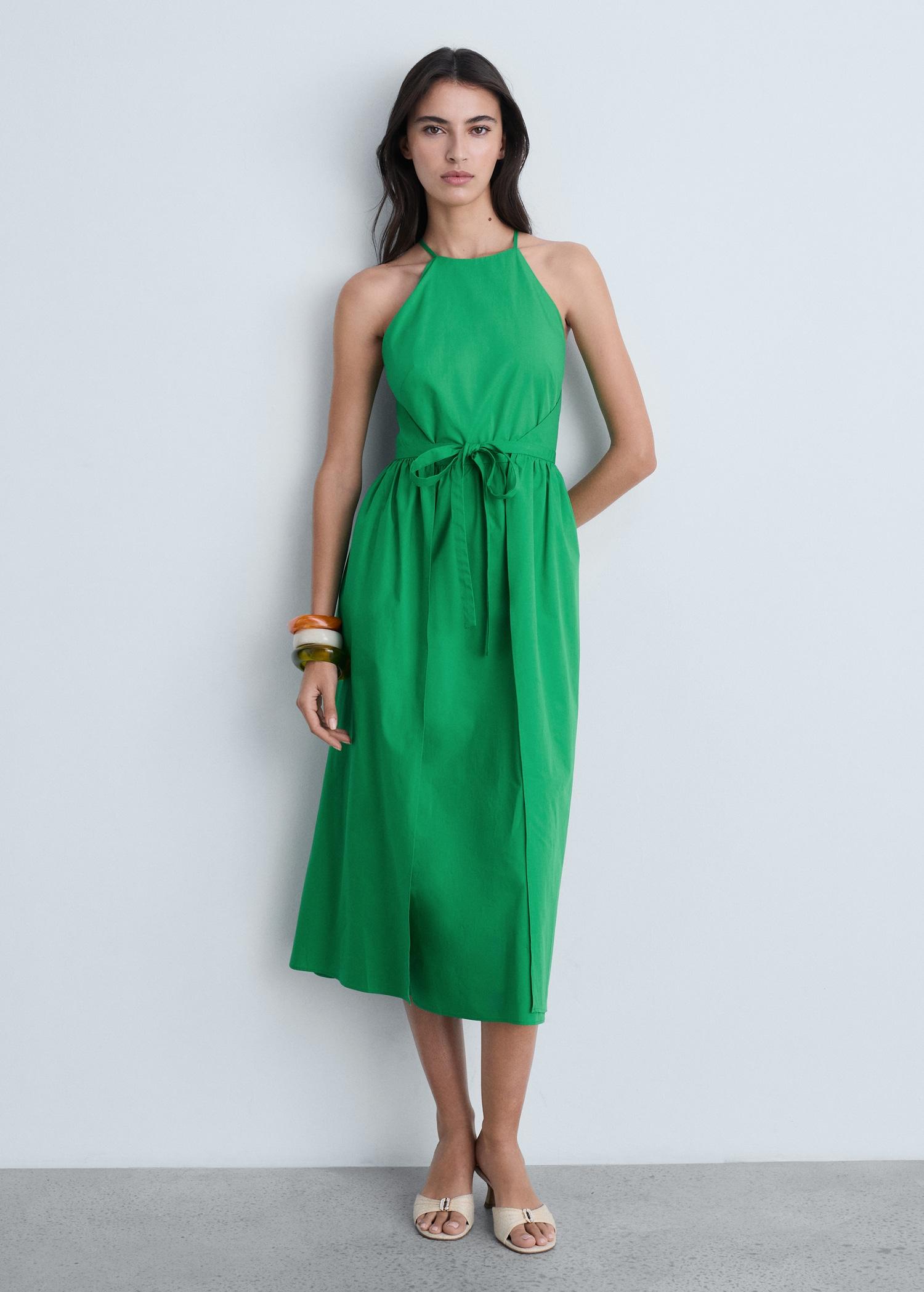 Flared bow dress - Women | MANGO USA Product Image