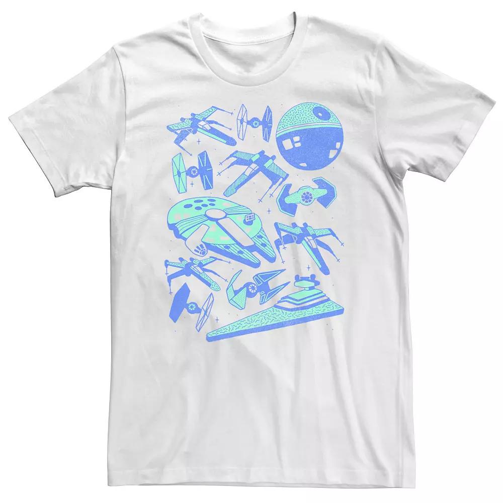 Big & Tall Star Wars Vintage Art Blue Ships Tee, Men's,  Product Image