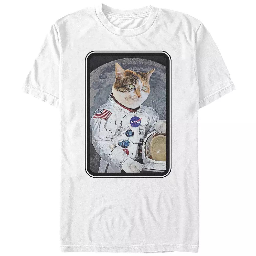 Men's Nasa Astronaut Cat Graphic Tee, Size: Medium, White Product Image