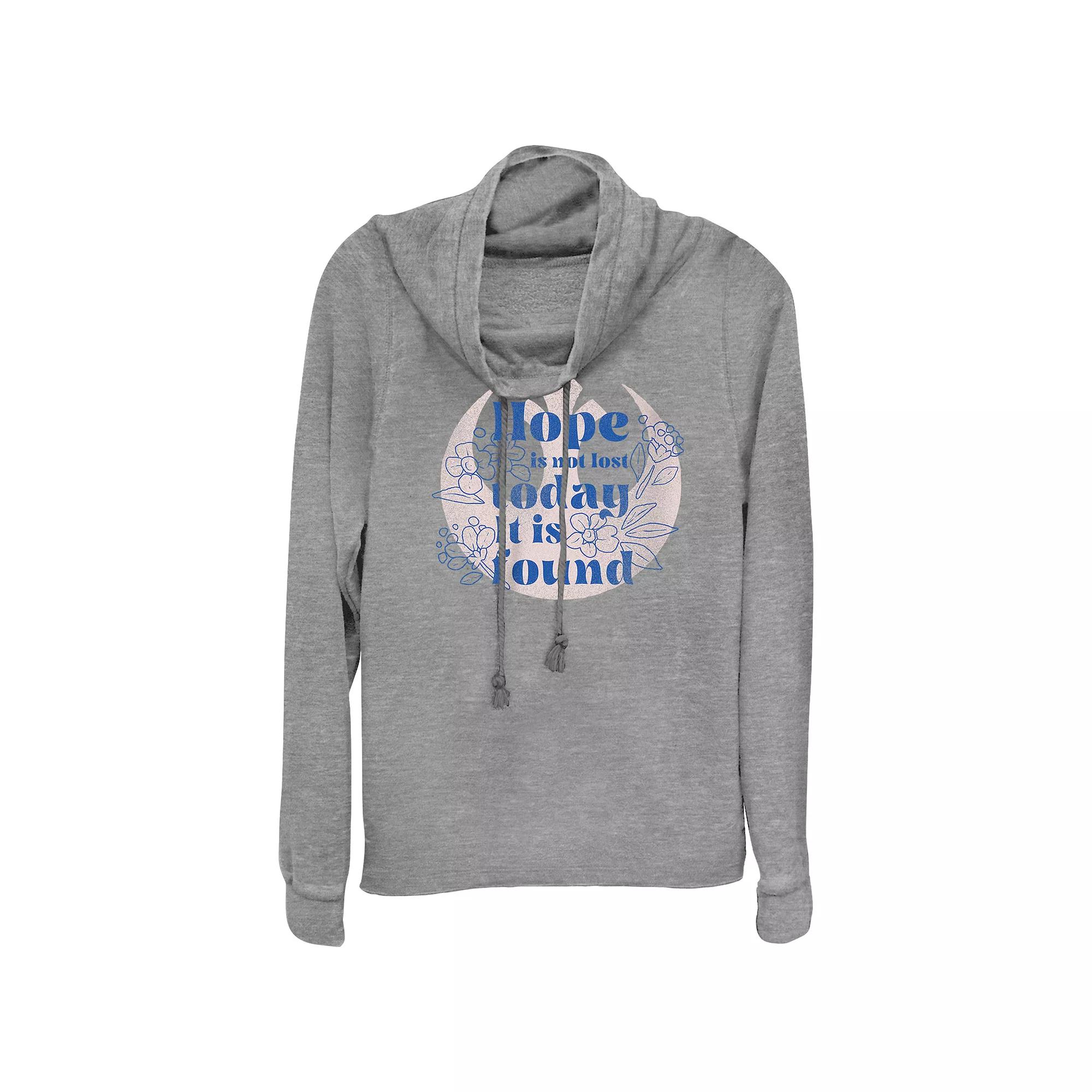 Juniors' Star Wars Hope Is Not Lost Cowlneck Graphic Lightweight Long Sleeve, Girl's,  Product Image