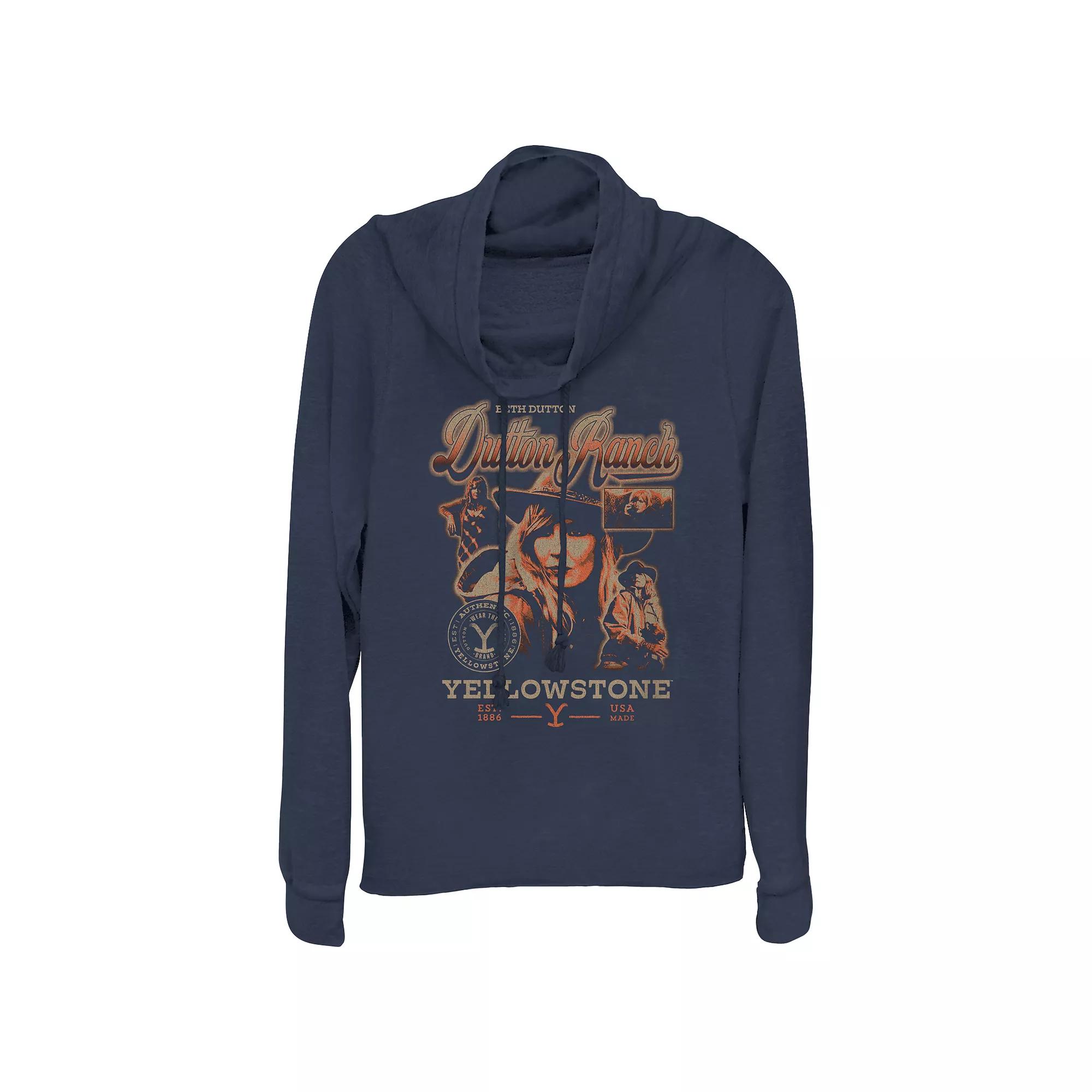 Women's Yellowstone Beth Dutton Poster Cowlneck Graphic Lightweight Long Sleeve, Girl's,  Product Image