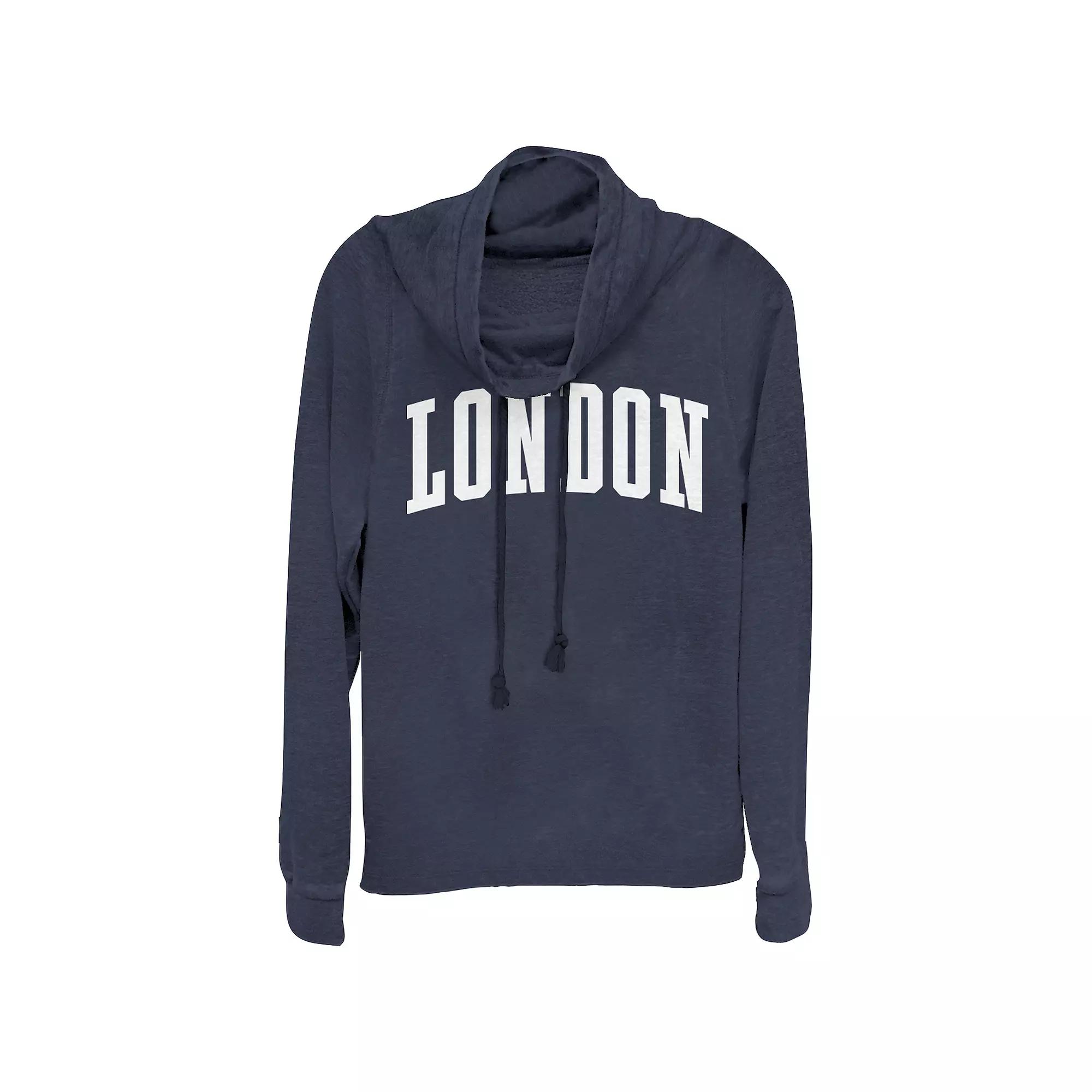 Women's Plus London Cowlneck Graphic Lightweight Long Sleeve, Girl's,  Product Image