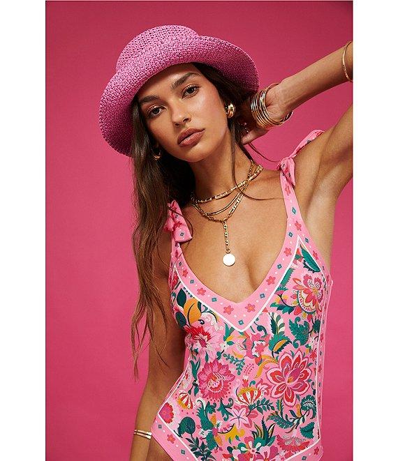 Beach Riot Floral Tie Shoulder Akira One Piece Swimsuit Product Image