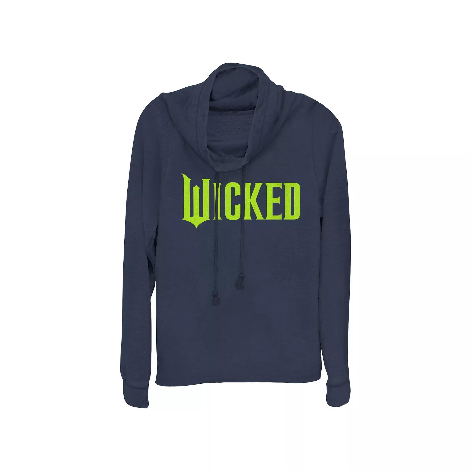 Women's Wicked Bright Logo Cowlneck Graphic Lightweight Long Sleeve, Size: XS, Blue Product Image