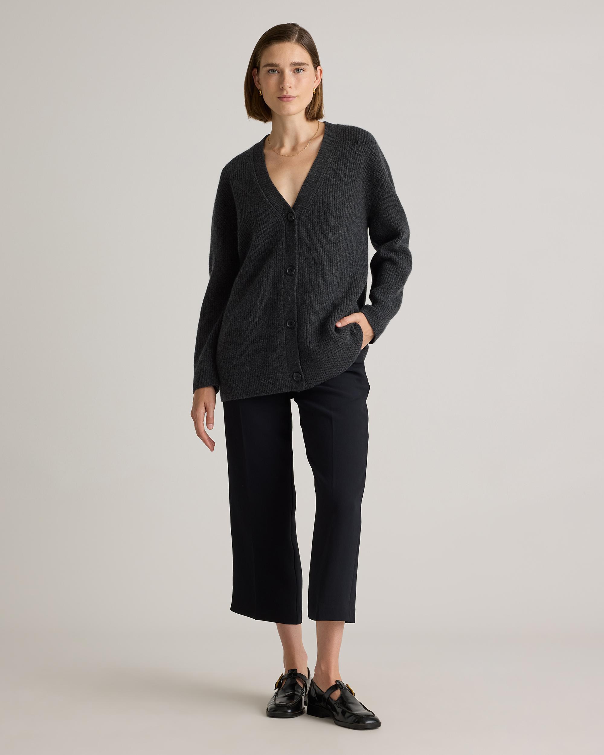 Quince | Women's Mongolian Spring Cashmere OverSized Boyfriend Cardigan Sweater Size XL Product Image