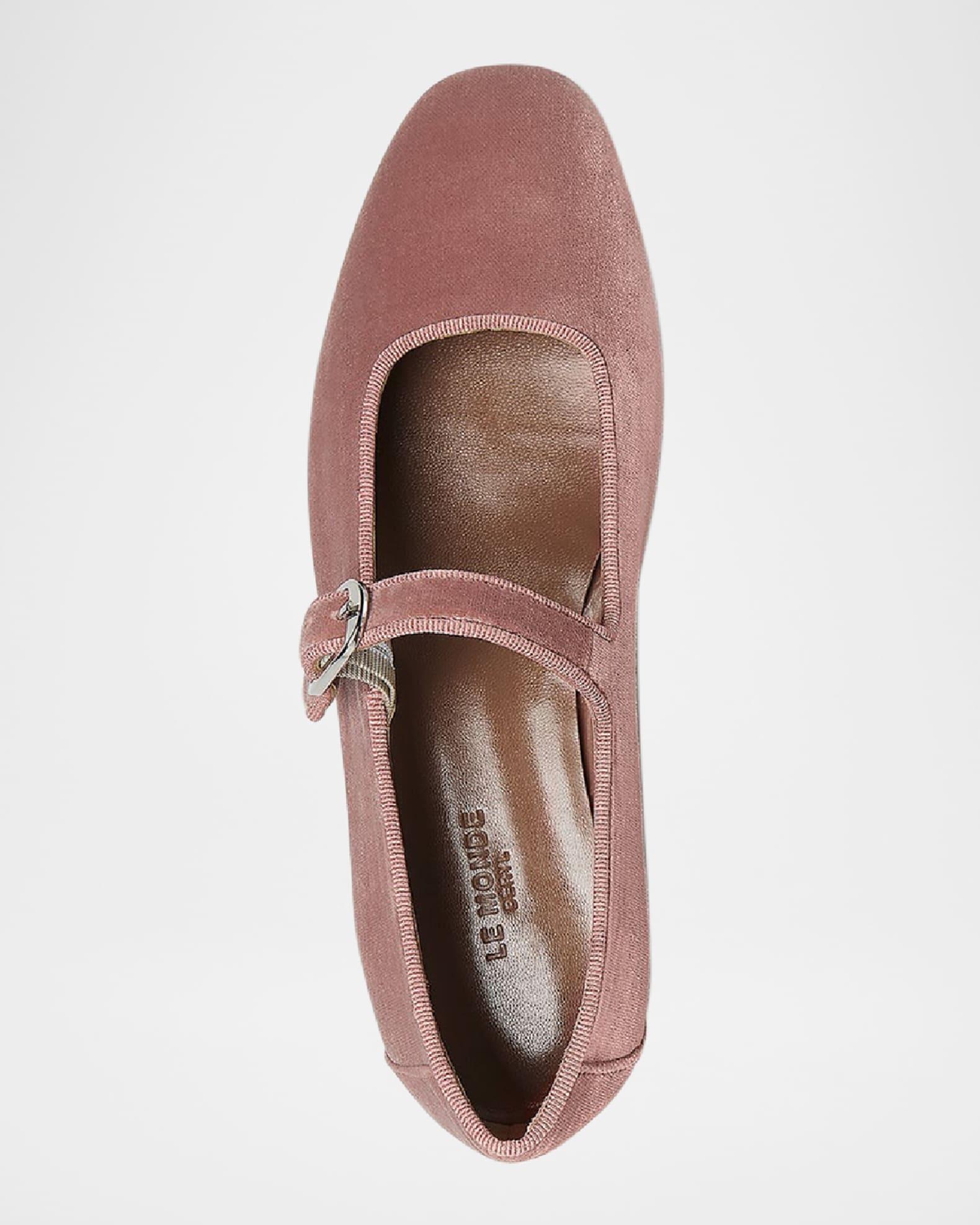 Velvet Mary Jane Ballerina Flats Product Image