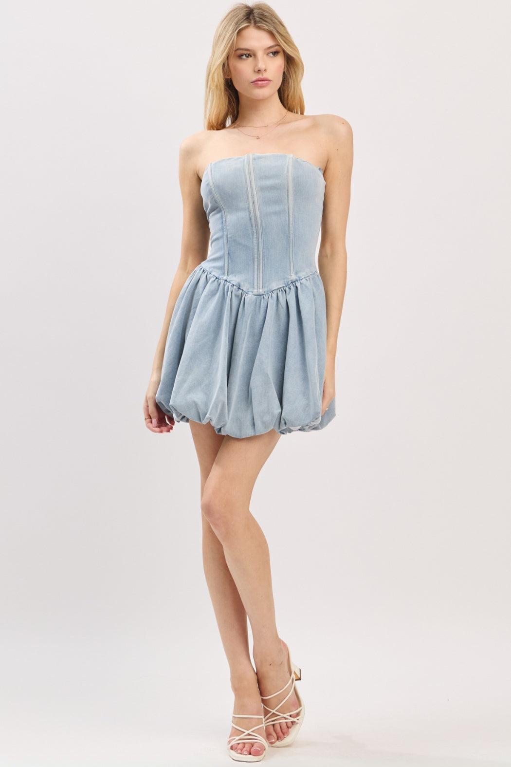 Bubble Denim Dress Product Image