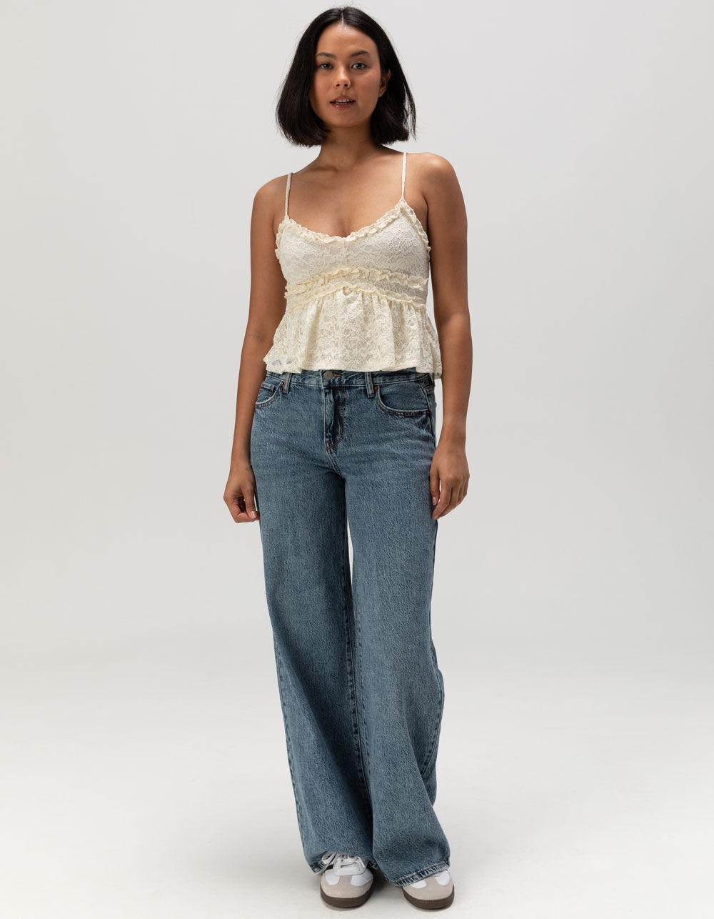 RSQ Womens Lace Ruffle Cami - IVORY Product Image