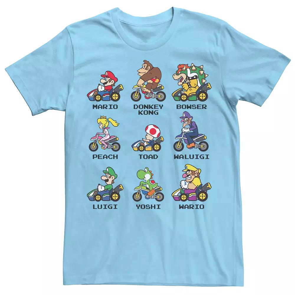 Men's Nintendo Mario Kart Racers Side View Names Tee,  Product Image