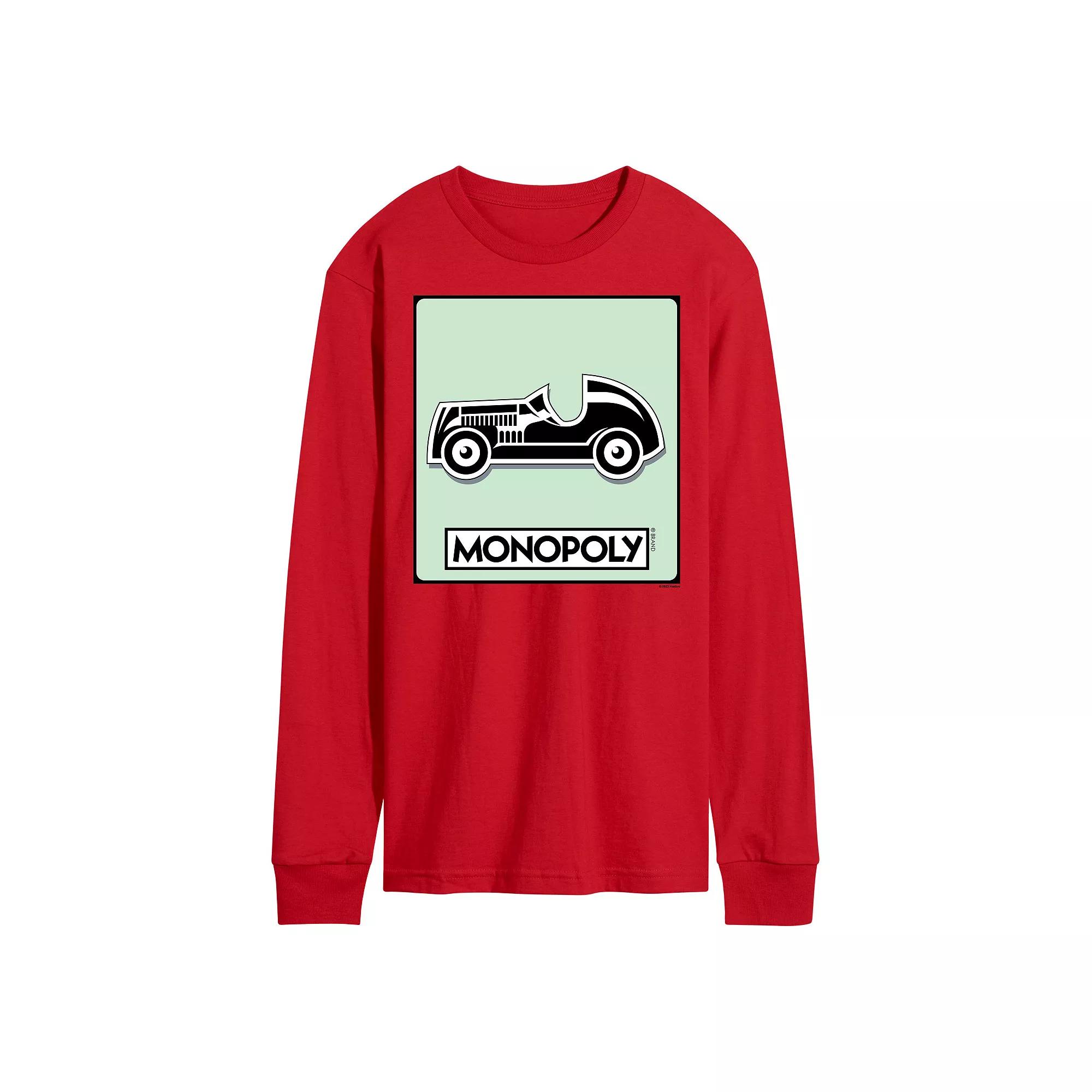 Men's Monopoly Car Game Token Long Sleeve Graphic Tee,  Product Image